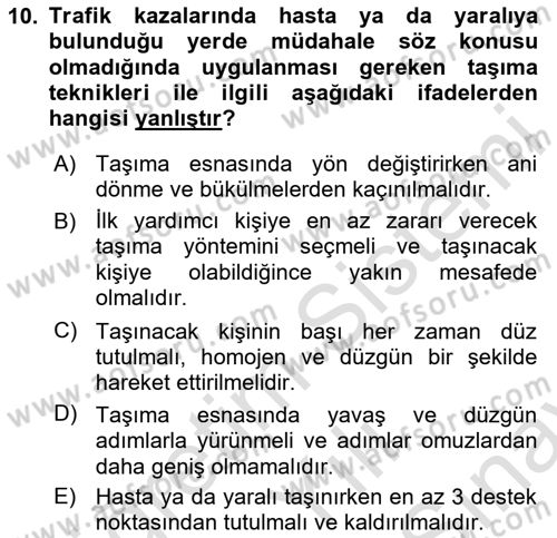 Kimya ve Biyoloji Sektörlerinde İş Sağlığı ve Güvenliği Dersi 2024 - 2025 Yılı (Final) Dönem Sonu Sınav Soruları 10. Soru