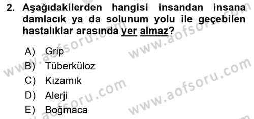 Kimya ve Biyoloji Sektörlerinde İş Sağlığı ve Güvenliği Dersi 2024 - 2025 Yılı (Final) Dönem Sonu Sınav Soruları 2. Soru