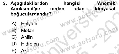 Kimya ve Biyoloji Sektörlerinde İş Sağlığı ve Güvenliği Dersi 2025 - 2026 Yılı (Vize) Ara Sınav Soruları 3. Soru