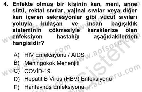 Kimya ve Biyoloji Sektörlerinde İş Sağlığı ve Güvenliği Dersi 2025 - 2026 Yılı (Final) Dönem Sonu Sınav Soruları 4. Soru