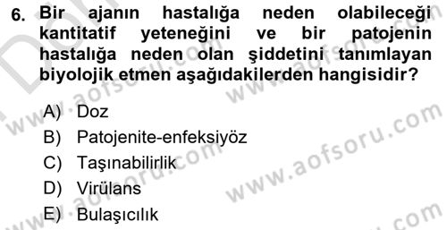 Kimya ve Biyoloji Sektörlerinde İş Sağlığı ve Güvenliği Dersi 2025 - 2026 Yılı (Final) Dönem Sonu Sınav Soruları 6. Soru