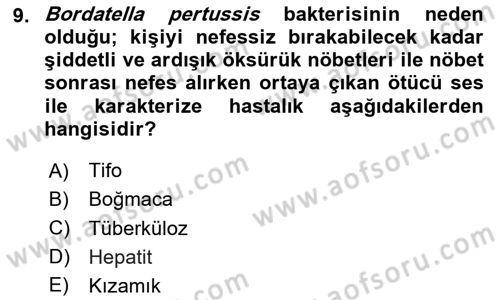 Kimya ve Biyoloji Sektörlerinde İş Sağlığı ve Güvenliği Dersi 2025 - 2026 Yılı Yaz Okulu Sınav Soruları 9. Soru