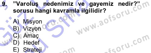 Stratejik Yönetim Dersi 2012 - 2013 Yılı (Final) Dönem Sonu Sınav Soruları 9. Soru