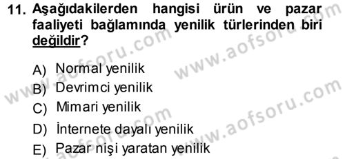 Stratejik Yönetim Dersi 2013 - 2014 Yılı (Final) Dönem Sonu Sınav Soruları 11. Soru