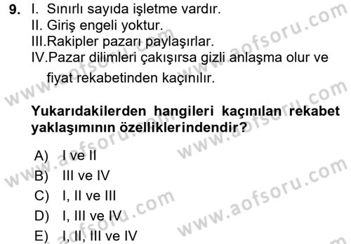 Stratejik Yönetim Dersi 2016 - 2017 Yılı (Vize) Ara Sınav Soruları 9. Soru