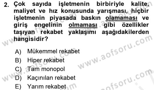 Stratejik Yönetim Dersi 2016 - 2017 Yılı (Final) Dönem Sonu Sınav Soruları 2. Soru