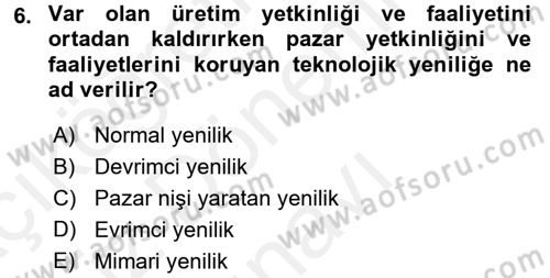 Stratejik Yönetim Dersi 2016 - 2017 Yılı (Final) Dönem Sonu Sınav Soruları 6. Soru
