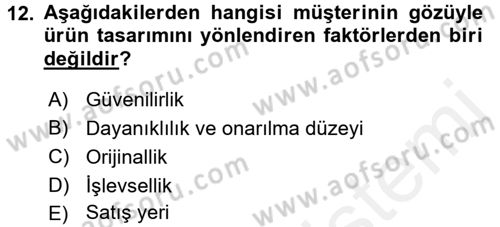 Stratejik Yönetim Dersi 2017 - 2018 Yılı 3 Ders Sınav Soruları 12. Soru