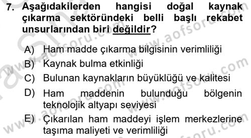 Stratejik Yönetim Dersi 2017 - 2018 Yılı (Vize) Ara Sınav Soruları 7. Soru