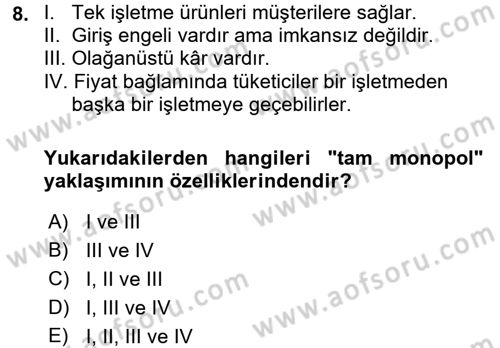 Stratejik Yönetim Dersi 2017 - 2018 Yılı (Vize) Ara Sınav Soruları 8. Soru