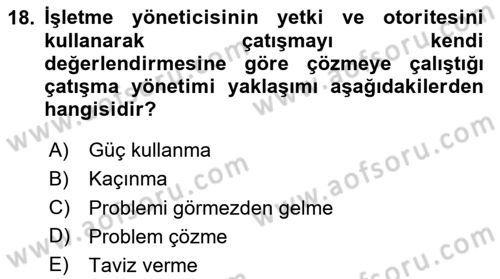 Stratejik Yönetim Dersi 2020 - 2021 Yılı Yaz Okulu Sınav Soruları 18. Soru