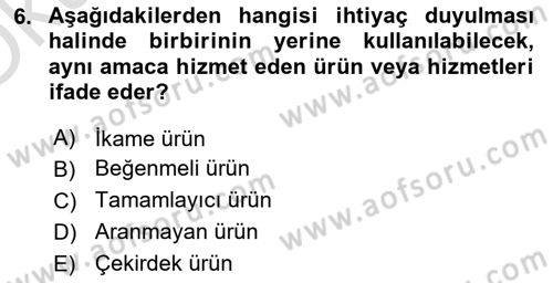 Stratejik Yönetim Dersi 2020 - 2021 Yılı Yaz Okulu Sınav Soruları 6. Soru