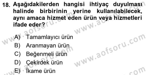 Stratejik Yönetim Dersi 2021 - 2022 Yılı (Vize) Ara Sınav Soruları 18. Soru