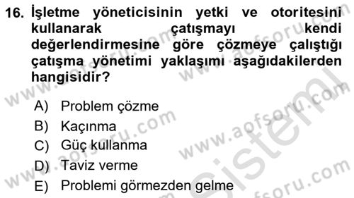Stratejik Yönetim Dersi 2021 - 2022 Yılı Yaz Okulu Sınav Soruları 16. Soru