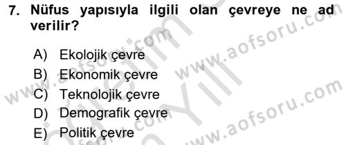 Stratejik Yönetim Dersi 2021 - 2022 Yılı Yaz Okulu Sınav Soruları 7. Soru