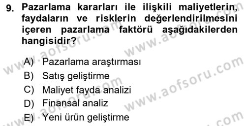 Stratejik Yönetim Dersi 2021 - 2022 Yılı Yaz Okulu Sınav Soruları 9. Soru