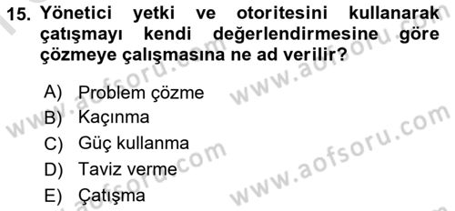 Stratejik Yönetim Dersi 2023 - 2024 Yılı (Final) Dönem Sonu Sınav Soruları 15. Soru