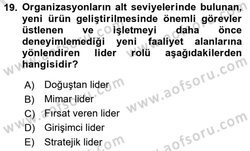 Stratejik Yönetim Dersi 2023 - 2024 Yılı (Final) Dönem Sonu Sınav Soruları 19. Soru