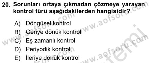 Stratejik Yönetim Dersi 2023 - 2024 Yılı (Final) Dönem Sonu Sınav Soruları 20. Soru