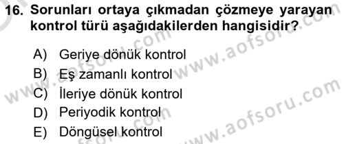 Stratejik Yönetim Dersi 2023 - 2024 Yılı Yaz Okulu Sınav Soruları 16. Soru