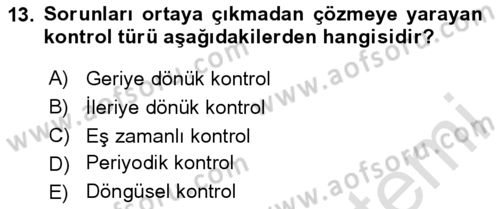 Stratejik Yönetim Dersi 2024 - 2025 Yılı (Final) Dönem Sonu Sınav Soruları 13. Soru