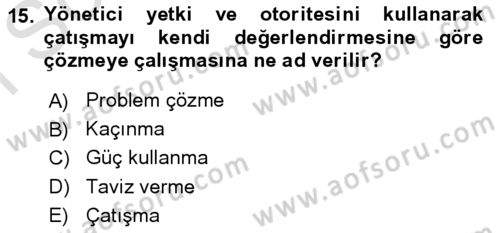 Stratejik Yönetim Dersi 2024 - 2025 Yılı (Final) Dönem Sonu Sınav Soruları 15. Soru