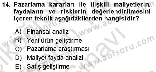Stratejik Yönetim Dersi 2025 - 2026 Yılı (Vize) Ara Sınav Soruları 14. Soru