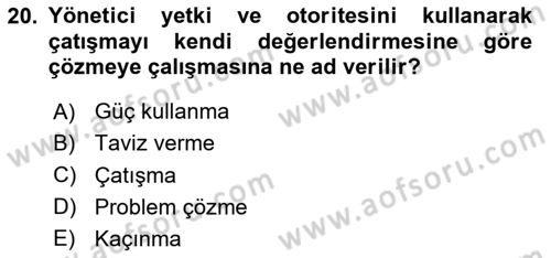 Stratejik Yönetim Dersi 2025 - 2026 Yılı (Final) Dönem Sonu Sınav Soruları 20. Soru