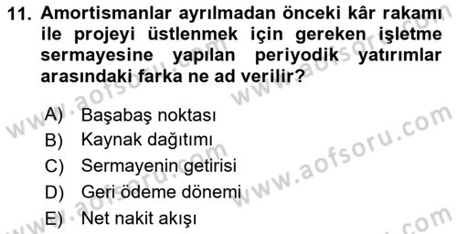Stratejik Yönetim Dersi 2025 - 2026 Yılı Yaz Okulu Sınav Soruları 11. Soru