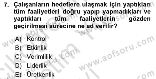 Stratejik Yönetim Dersi 2025 - 2026 Yılı Yaz Okulu Sınav Soruları 7. Soru