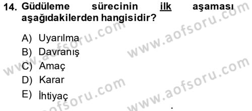 Yönetim ve Organizasyon Dersi 2014 - 2015 Yılı (Final) Dönem Sonu Sınav Soruları 14. Soru