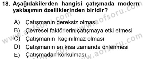 Yönetim ve Organizasyon Dersi 2015 - 2016 Yılı (Final) Dönem Sonu Sınav Soruları 18. Soru