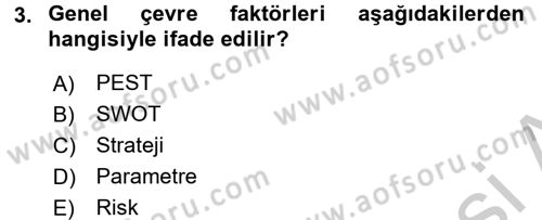 Yönetim ve Organizasyon Dersi 2016 - 2017 Yılı 3 Ders Sınav Soruları 3. Soru