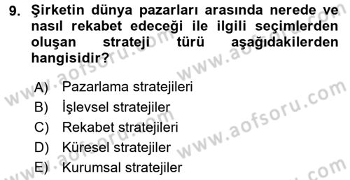 Yönetim ve Organizasyon Dersi 2018 - 2019 Yılı 3 Ders Sınav Soruları 9. Soru
