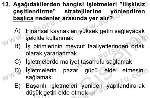 Yönetim ve Organizasyon Dersi 2020 - 2021 Yılı Yaz Okulu Sınav Soruları 13. Soru