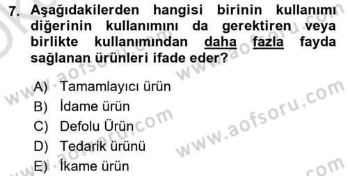 Yönetim ve Organizasyon Dersi 2020 - 2021 Yılı Yaz Okulu Sınav Soruları 7. Soru