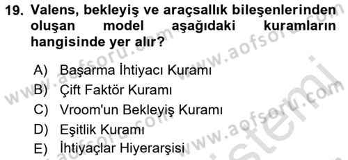 Yönetim ve Organizasyon Dersi 2022 - 2023 Yılı Yaz Okulu Sınav Soruları 19. Soru