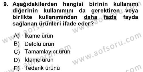 Yönetim ve Organizasyon Dersi 2023 - 2024 Yılı Yaz Okulu Sınav Soruları 9. Soru