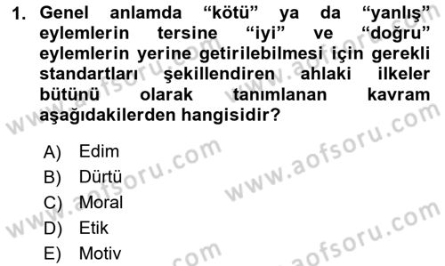 Yönetim ve Organizasyon Dersi 2025 - 2026 Yılı (Final) Dönem Sonu Sınav Soruları 1. Soru