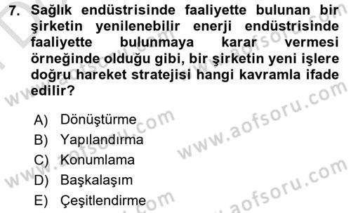 Yönetim ve Organizasyon Dersi 2025 - 2026 Yılı (Final) Dönem Sonu Sınav Soruları 7. Soru