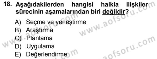 İşletme İlkeleri Dersi 2012 - 2013 Yılı (Final) Dönem Sonu Sınav Soruları 18. Soru