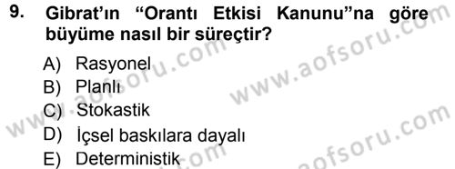 İşletme İlkeleri Dersi 2012 - 2013 Yılı (Final) Dönem Sonu Sınav Soruları 9. Soru