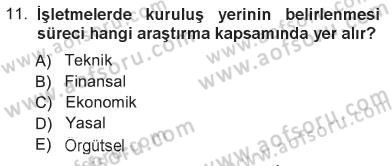 İşletme İlkeleri Dersi 2012 - 2013 Yılı Tek Ders Sınav Soruları 11. Soru