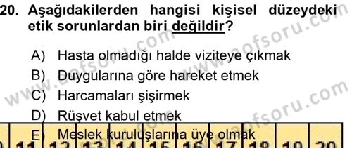 İşletme İlkeleri Dersi 2015 - 2016 Yılı (Vize) Ara Sınav Soruları 20. Soru