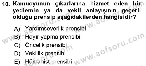 İşletme İlkeleri Dersi 2016 - 2017 Yılı 3 Ders Sınav Soruları 10. Soru