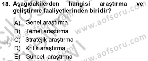 İşletme İlkeleri Dersi 2016 - 2017 Yılı 3 Ders Sınav Soruları 18. Soru