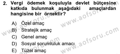 İşletme İlkeleri Dersi 2016 - 2017 Yılı 3 Ders Sınav Soruları 2. Soru