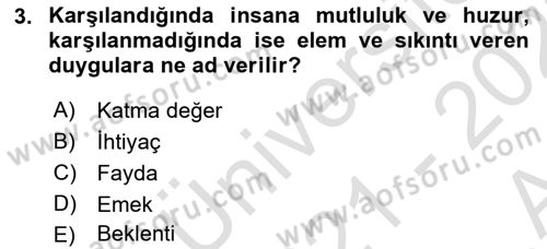 İşletme İlkeleri Dersi 2021 - 2022 Yılı (Vize) Ara Sınav Soruları 3. Soru