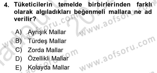 İşletme İlkeleri Dersi 2022 - 2023 Yılı (Vize) Ara Sınav Soruları 4. Soru
