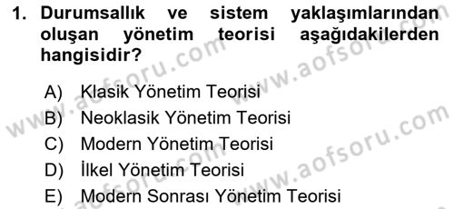İşletme İlkeleri Dersi 2023 - 2024 Yılı Yaz Okulu Sınav Soruları 1. Soru